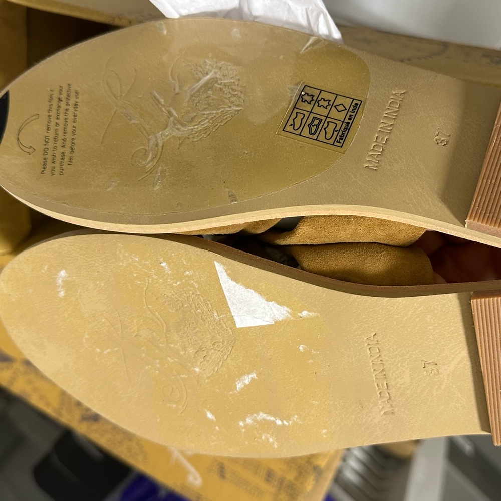 NWT Free People Rio Vista Suede Flats Slide Sandals - Picture 7 of 9